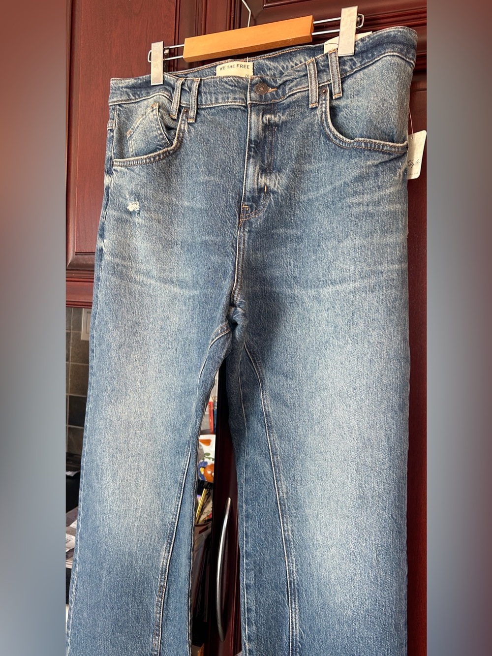 FREE PEOPLE x We The Free Risk Taker Mid-Rise Straight Leg Jeans size 31 - Picture 9 of 12